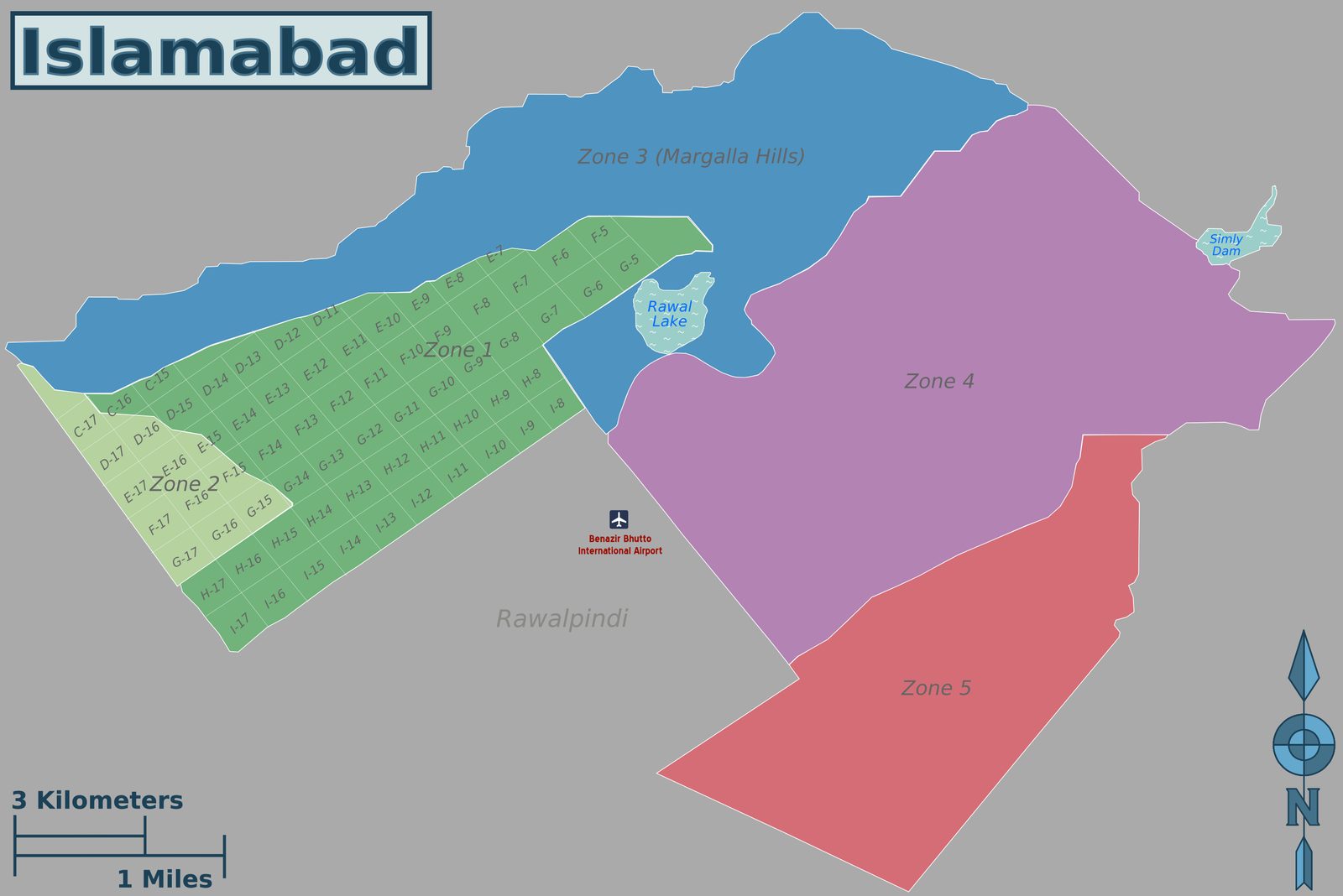 Islamabad Capital Territory zones map